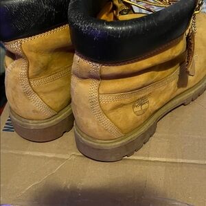 Timberland Wheat Nubuck Boots with Black Collar